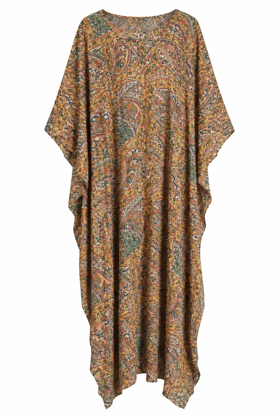 Mille Resort & Travel Jones Caftan Kaftan Mumu Dress Paisley One Size